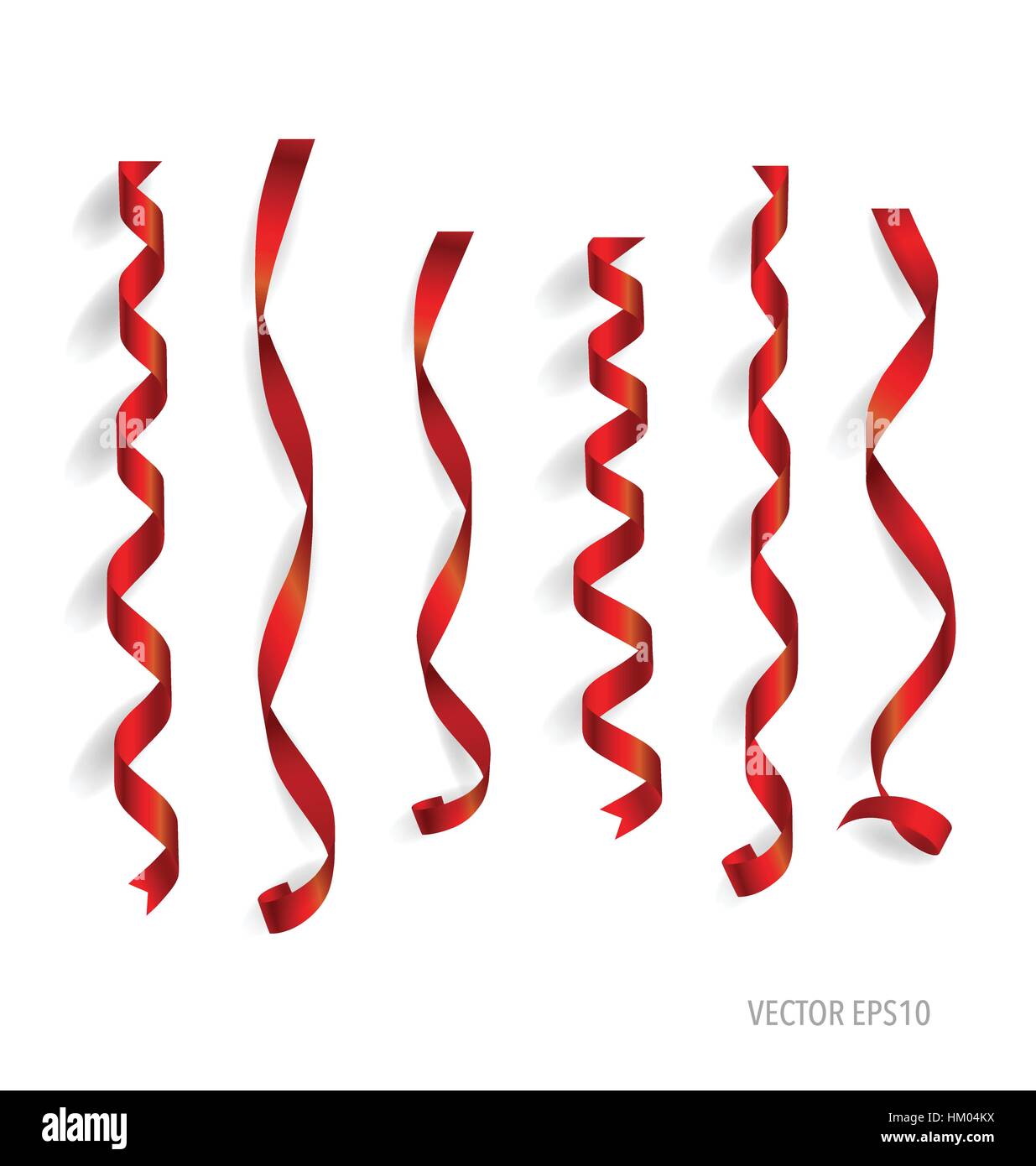 Shiny red ribbon on white background. Vector illustration Stock Vector ...