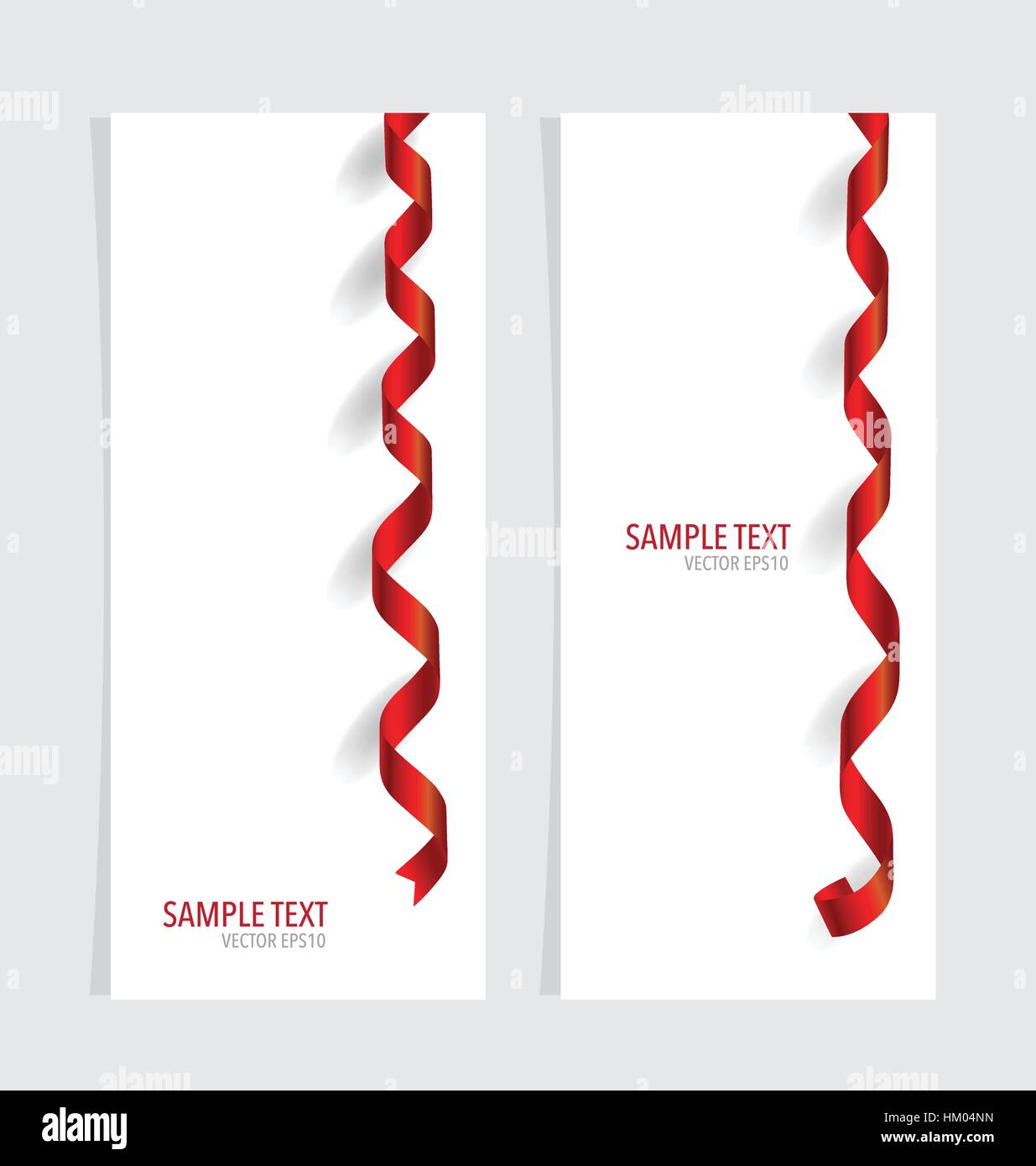 Cards with red ribbons. Vector illustration Stock Vector Image & Art ...