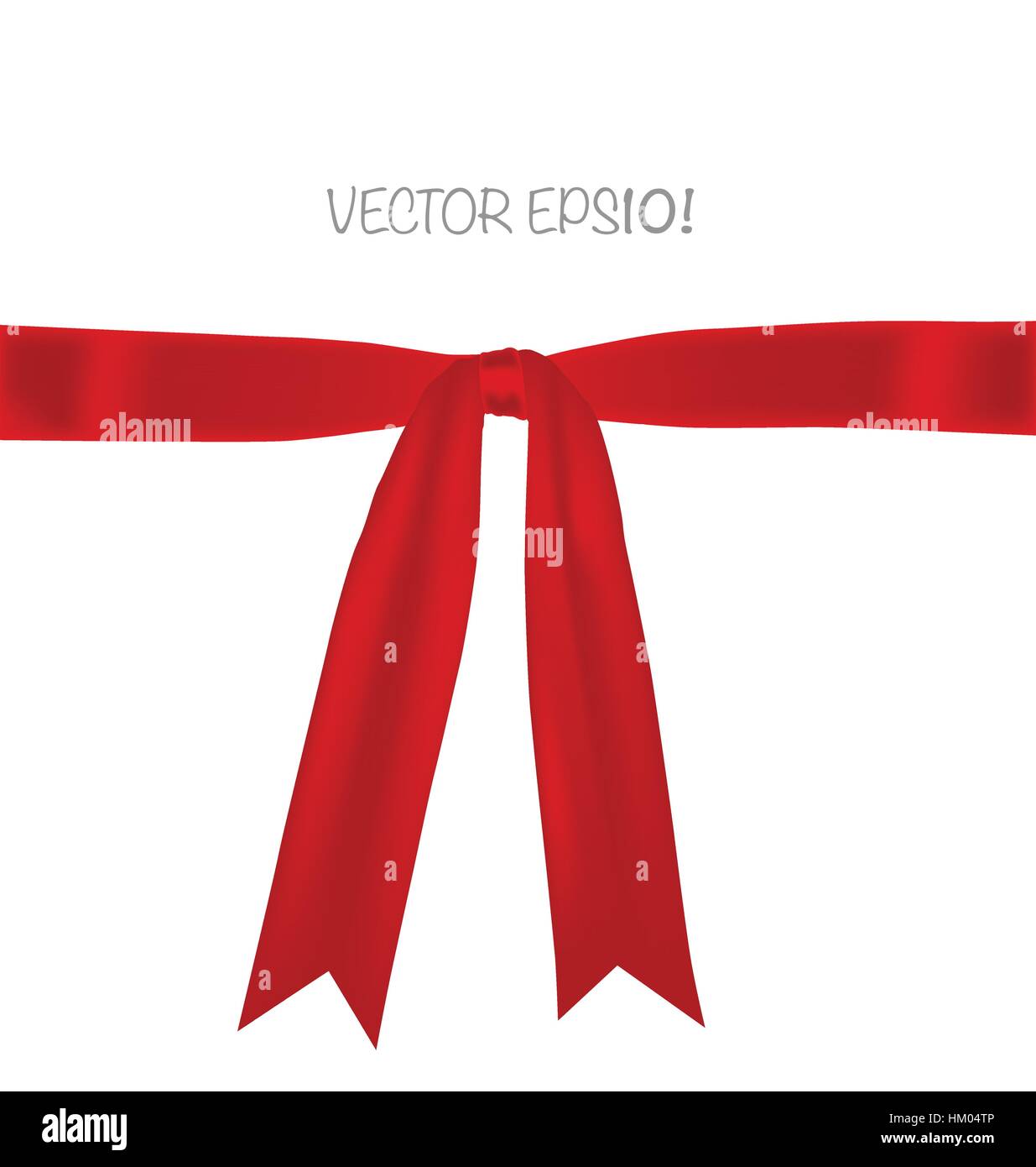 Shiny red ribbon on white background with copy space. Vector ...
