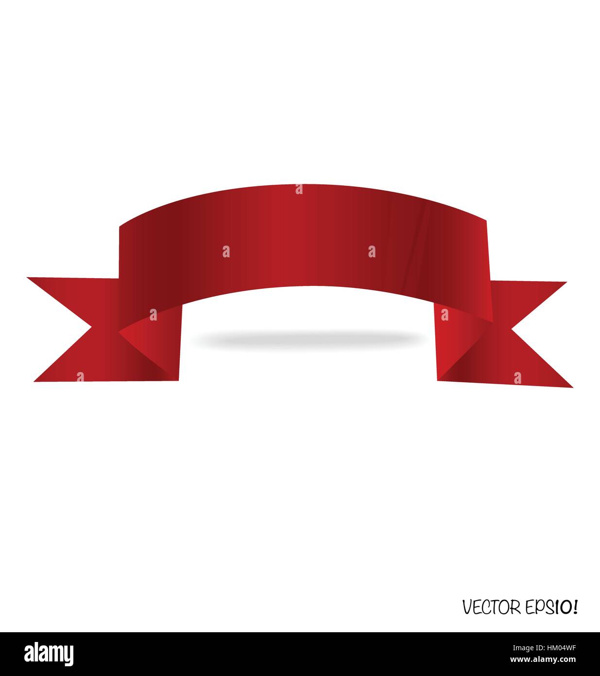 Shiny red ribbon on white background with copy space. Vector ...