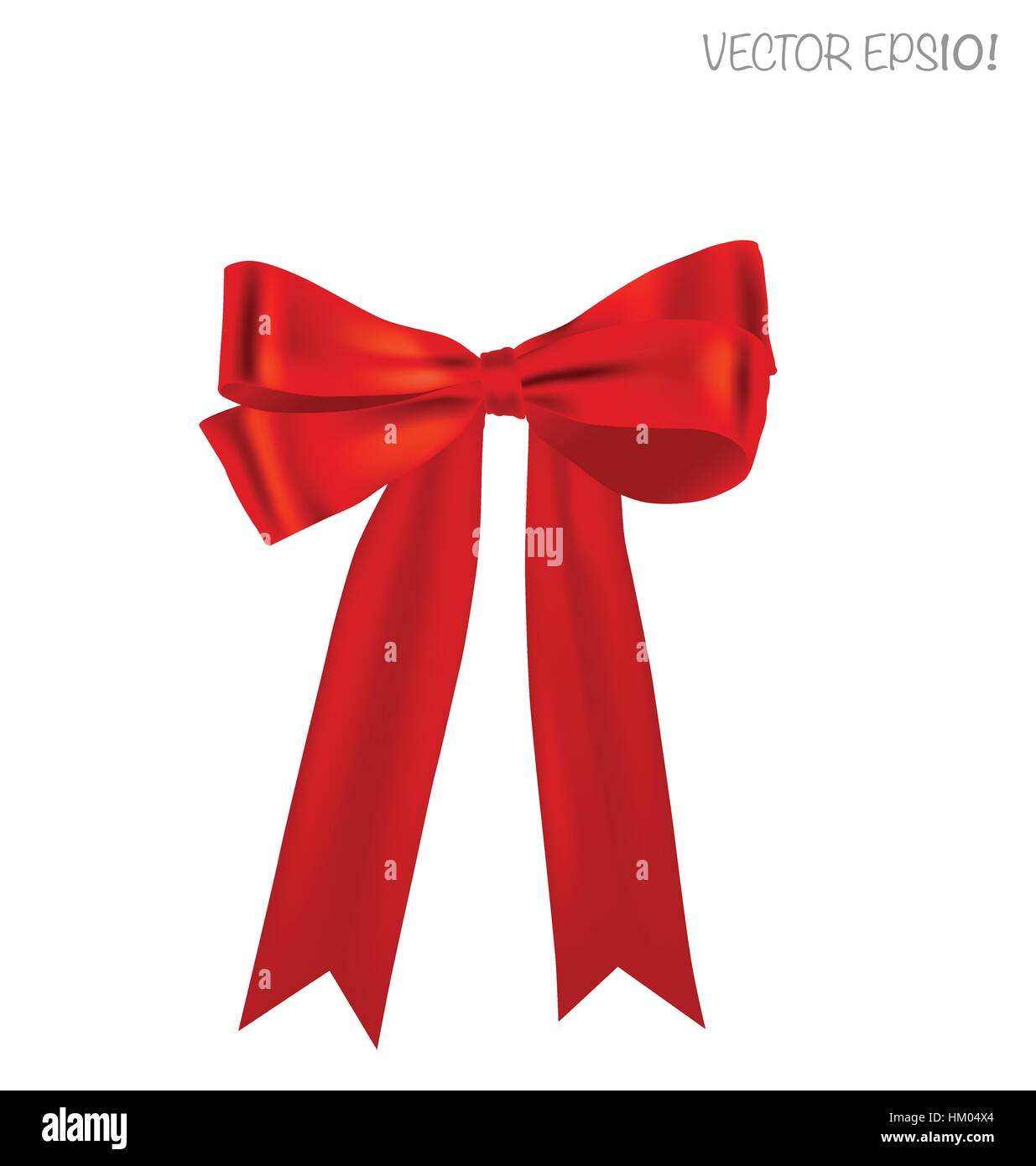 Shiny red ribbon on white background with copy space. Vector ...
