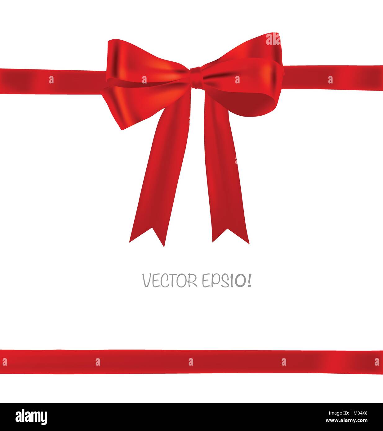 Shiny red ribbon on white background with copy space. Vector ...
