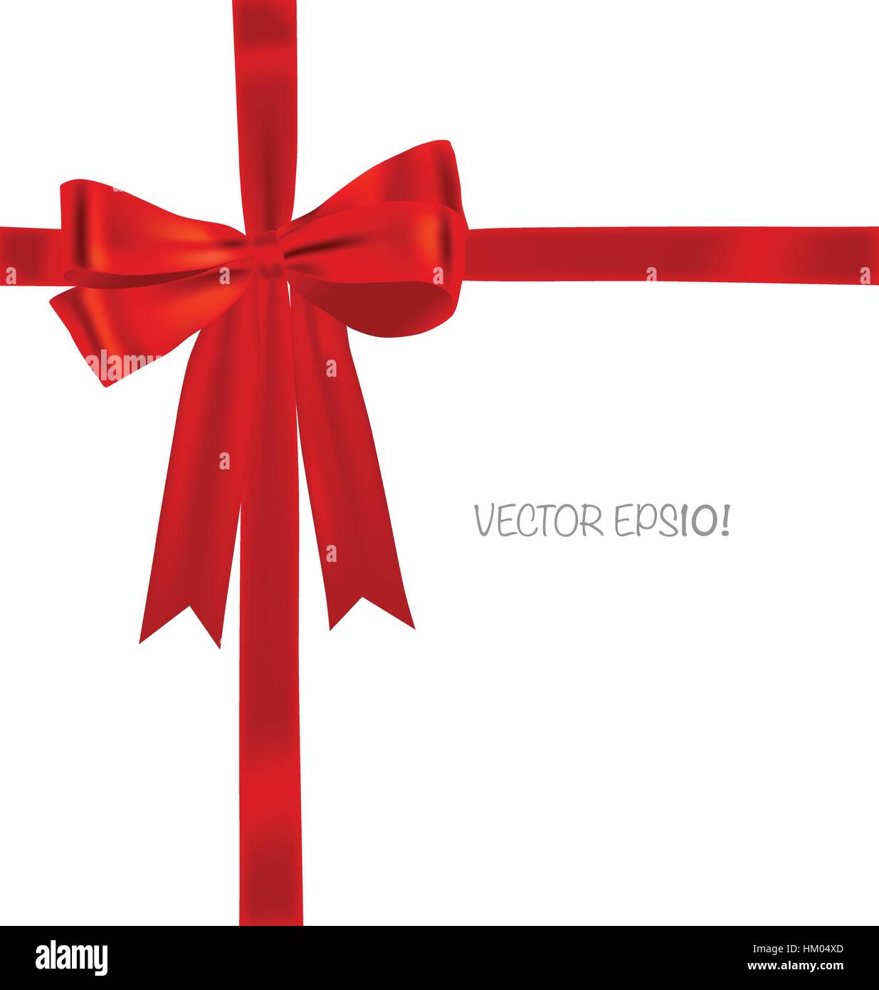 Shiny red ribbon on white background with copy space. Vector ...
