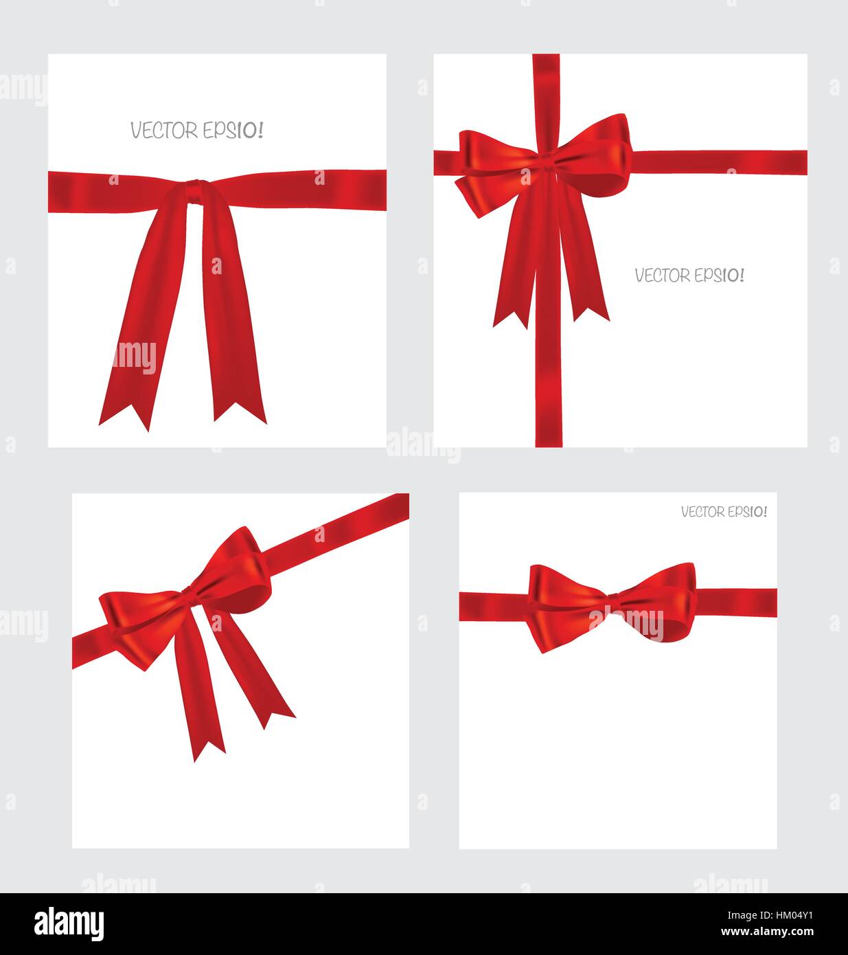 Set of Shiny red ribbons and beautiful gifts. Vector illustration Stock ...