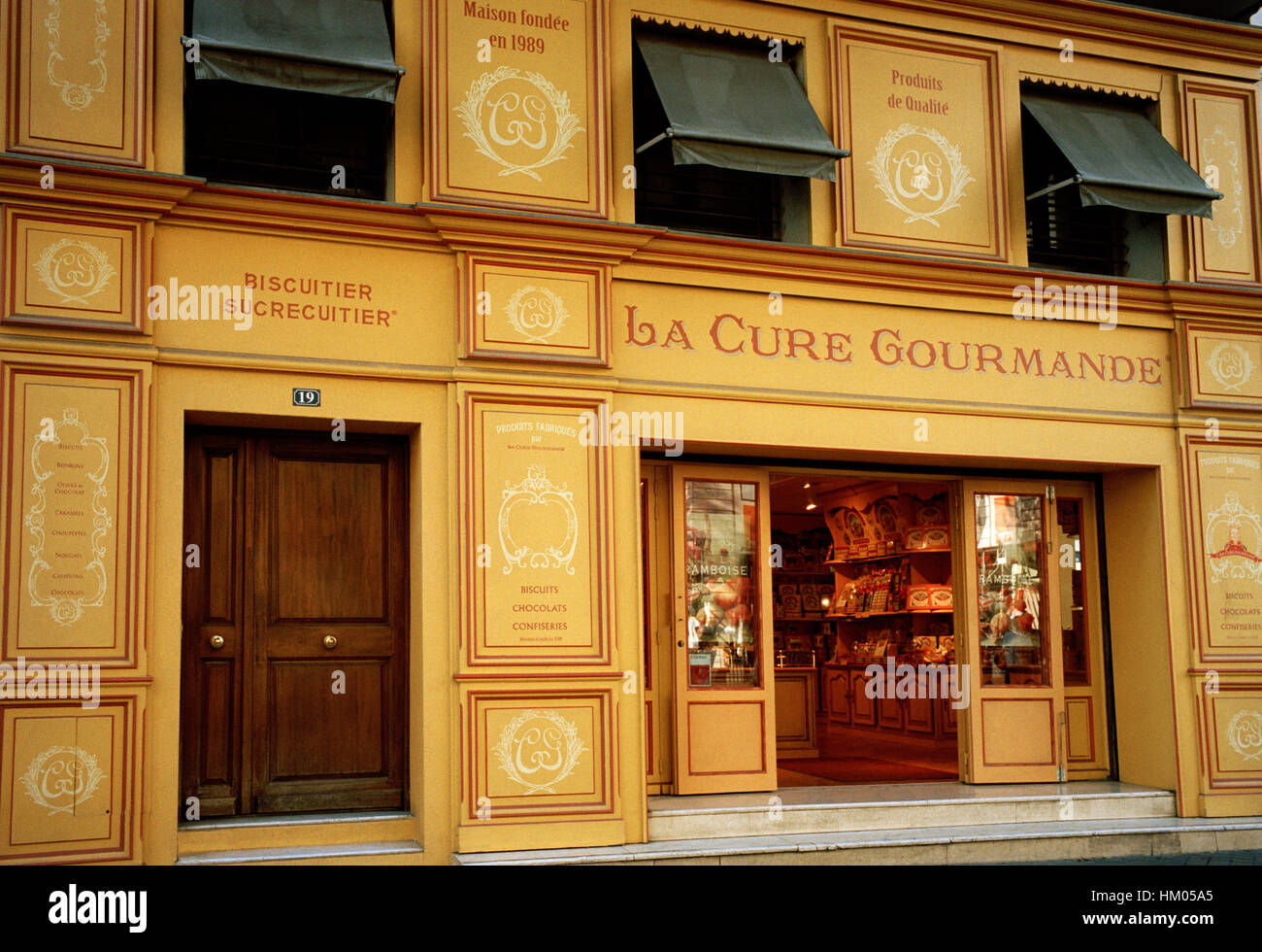 Confectioners in the centre of the city on La Canebiere in Marseille in Provence-Alpes-Cote d'Azur in Bouches du Rhone in France in Europe Stock Photo