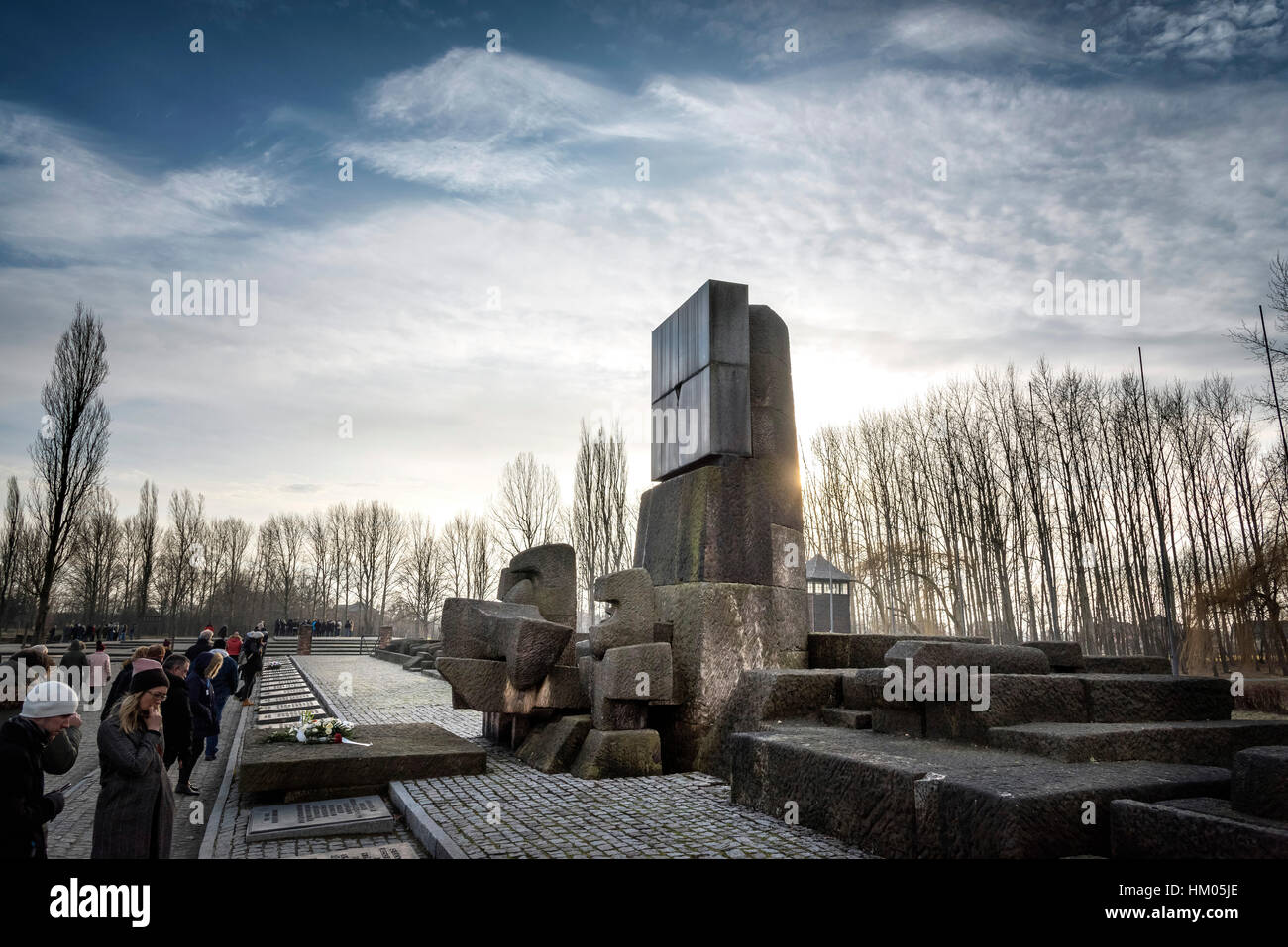 Auschwitz 2 Birkenau extermination camp Oswiecim poland Stock Photo