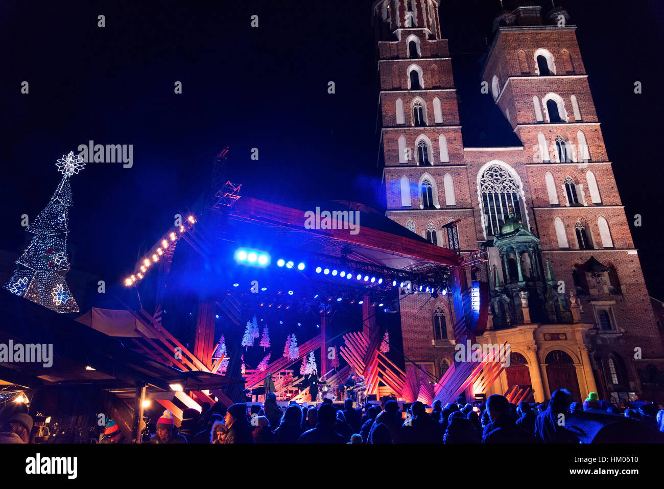 Christmads concert St. Mary's Basilica Main market square Krakow Poland Stock Photo