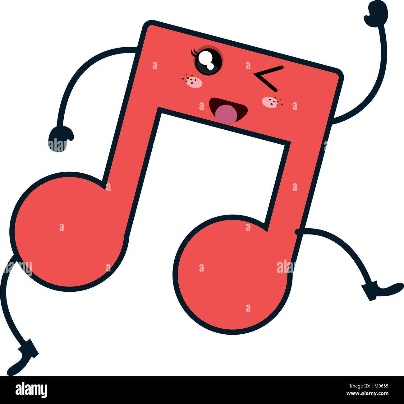 Music note kawaii character vector hires stock photography and images