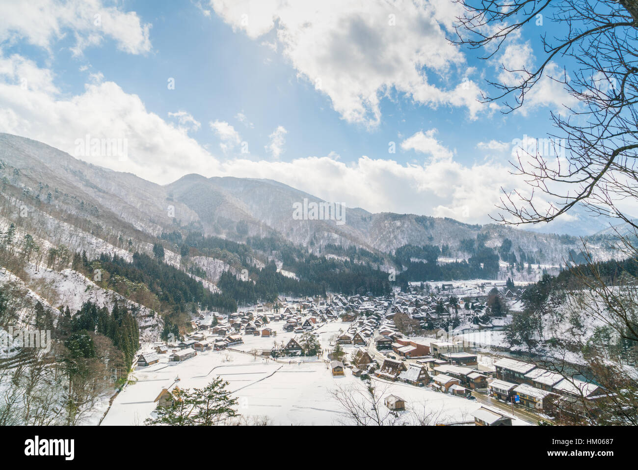 Winter Of Shirakawago with snow falling , Japan Stock Photo - Alamy