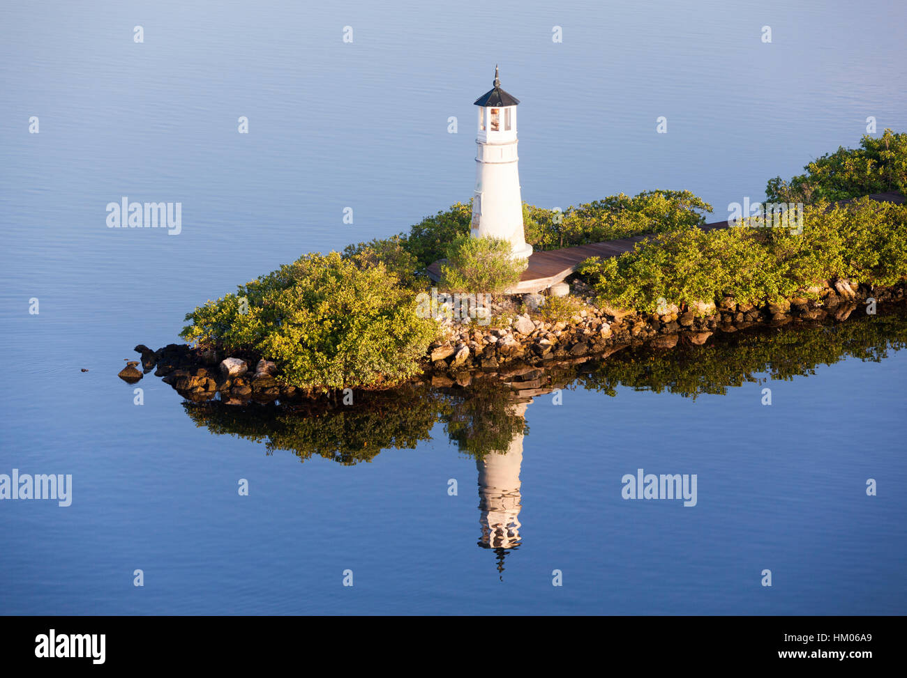 The view of Tampa city lighthouse on Harbour Island in the morning