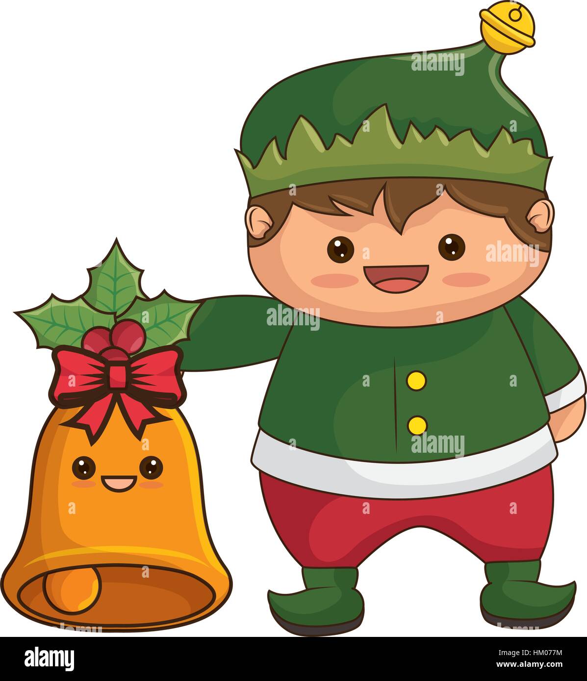happy merry christmas elf kawaii character vector illustration design stock image - Merry Christmas Elf happy merry christmas elf kawaii character vector illustration design stock image - Merry Christmas Elf
