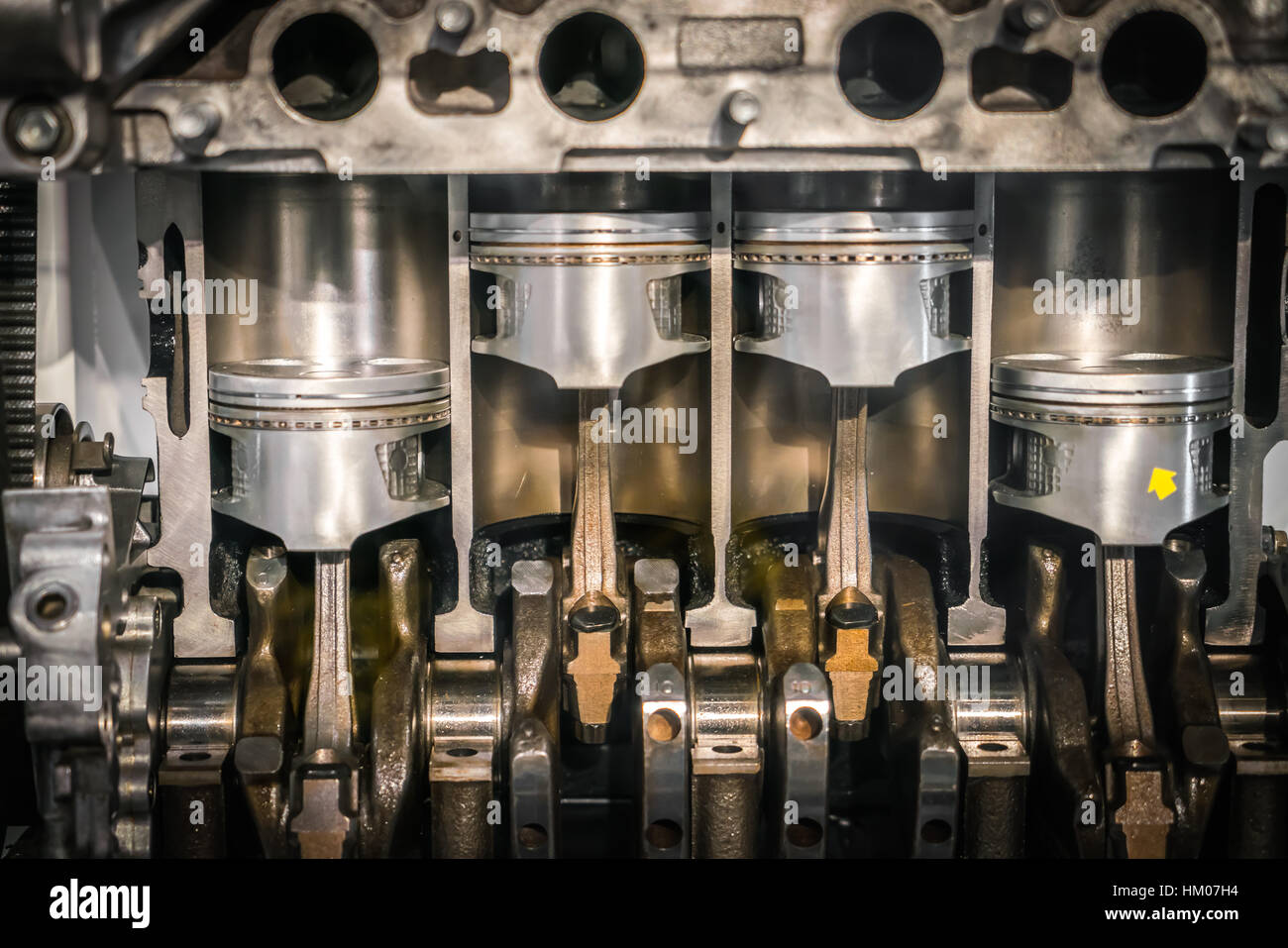 Engine piston cross section Stock Photo Alamy