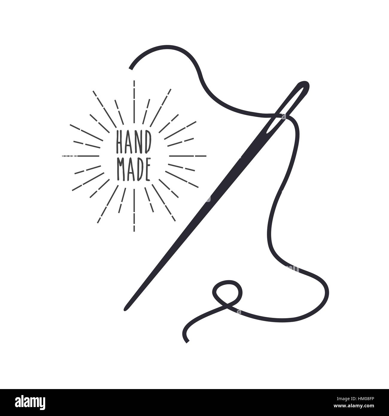 needle icon over white background. hand made concept. vector ...