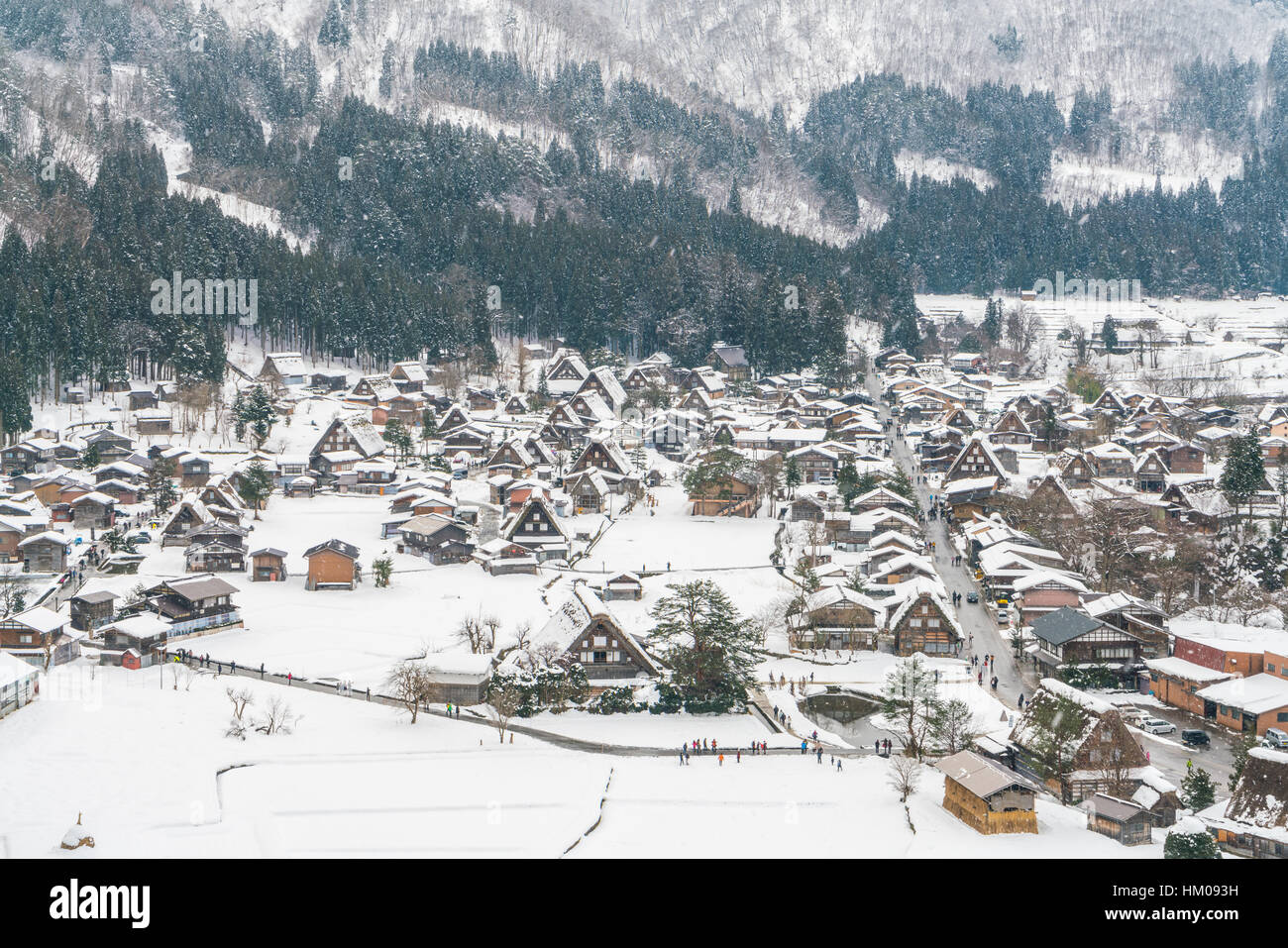 Winter Of Shirakawago with snow falling , Japan Stock Photo - Alamy