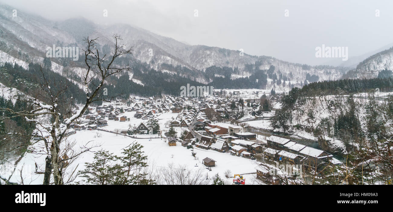 Winter Of Shirakawago with snow falling , Japan Stock Photo - Alamy