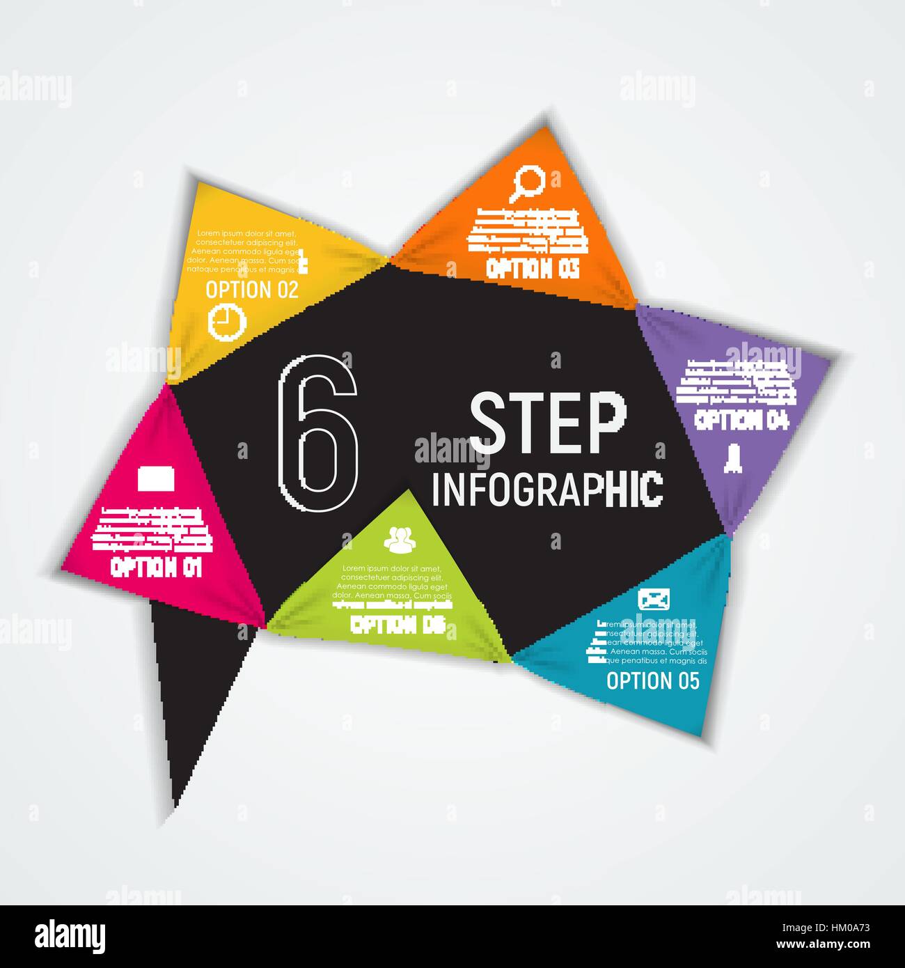Abstract Elements of Graph, Diagram with 6 Steps, Options. Busin Stock ...