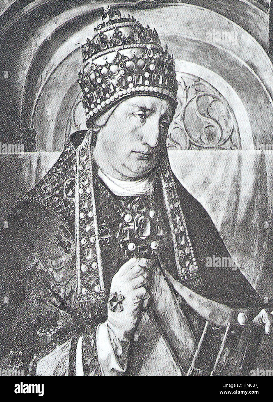 This cropped image of Pope Gregory XII captures the pope's portrait