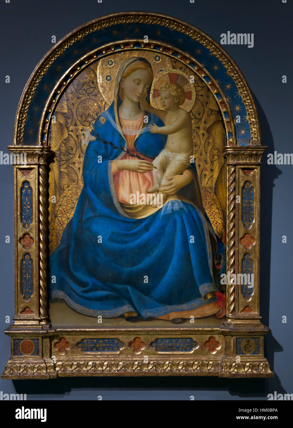 Madonna of Humility, by Fra Angelico, circa 1440, tempera on panel, Rijksmuseum, Amsterdam, Netherlands, Europe, Stock Photo