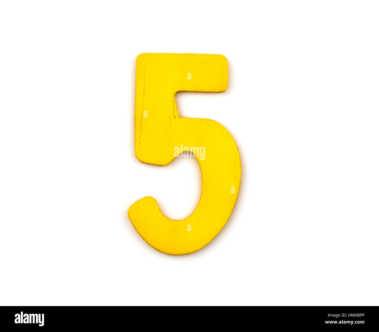 colorful wooden number on white background,5 Stock Photo - Alamy