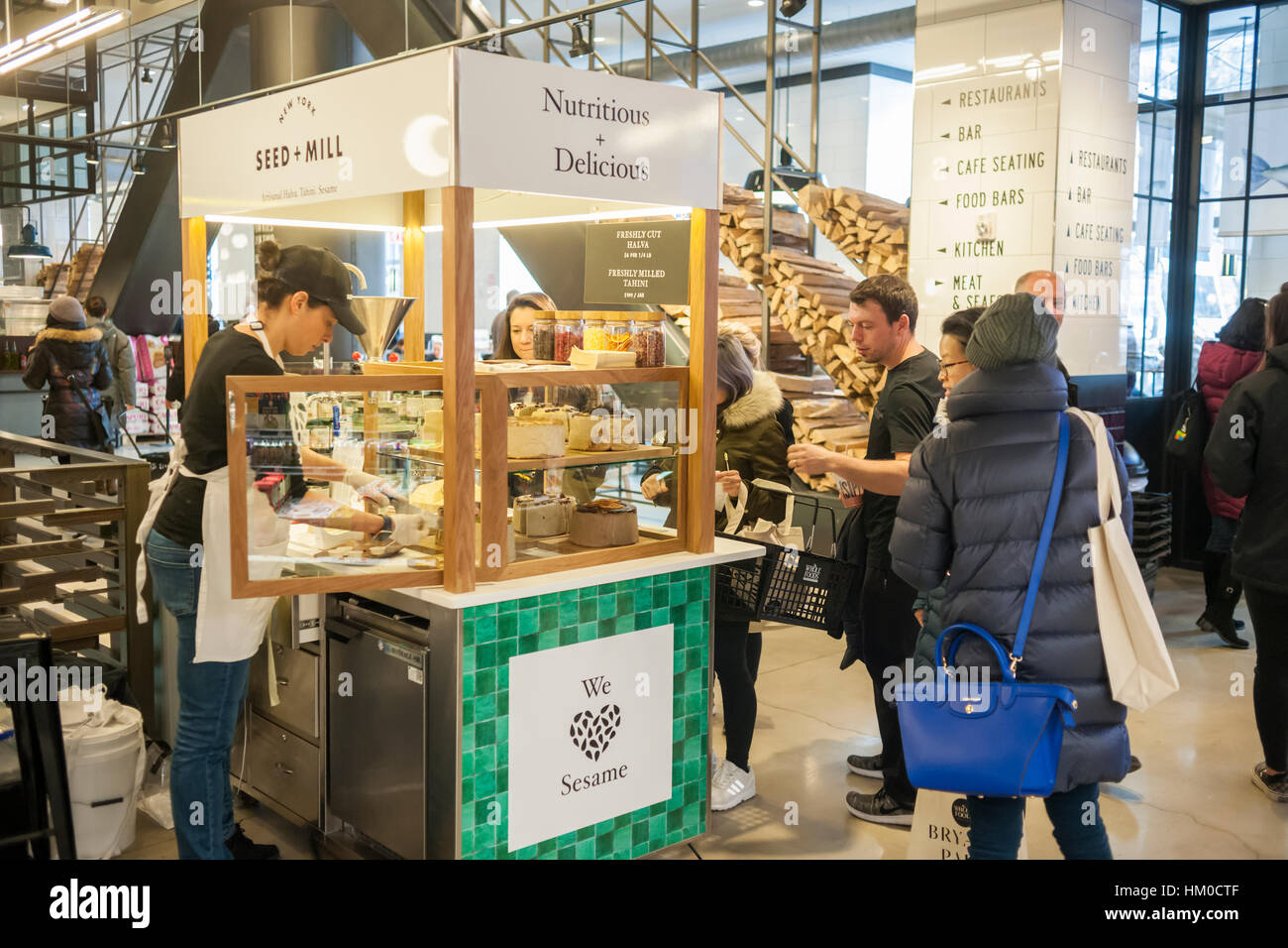 Seed+Mill halvah kiosk in the new Whole Foods Market opposite Bryant