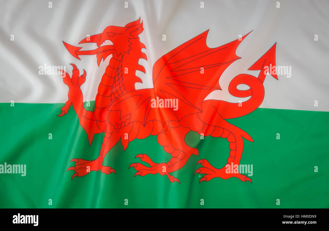 Flags of Wales Stock Photo - Alamy