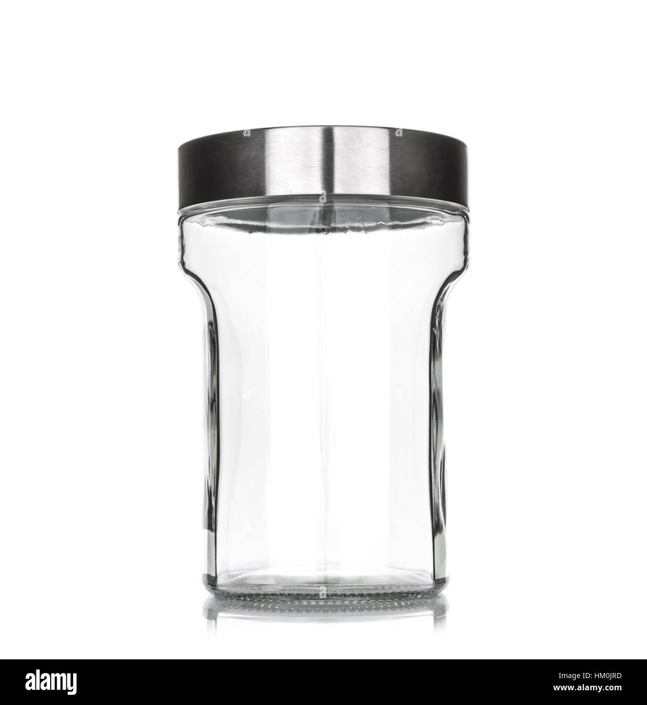 Empty glass jar with aluminum lid isolated on white background Stock ...