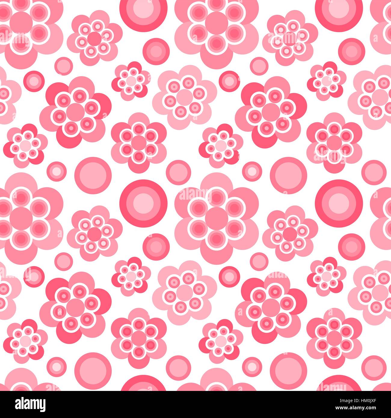 Cute seamless pink floral pattern on white background Stock Vector ...