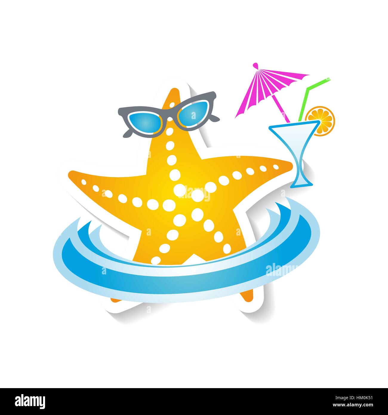 Summer holiday funny starfish isolated on white background Stock Vector  Image & Art - Alamy