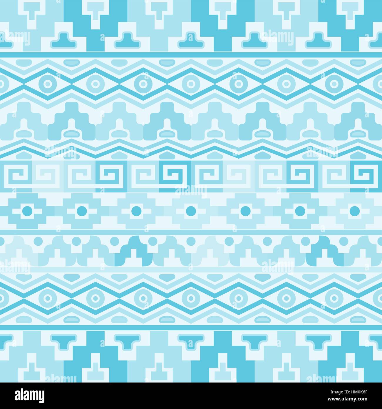 Vector seamless blue background with geometric aztec ornaments Stock ...