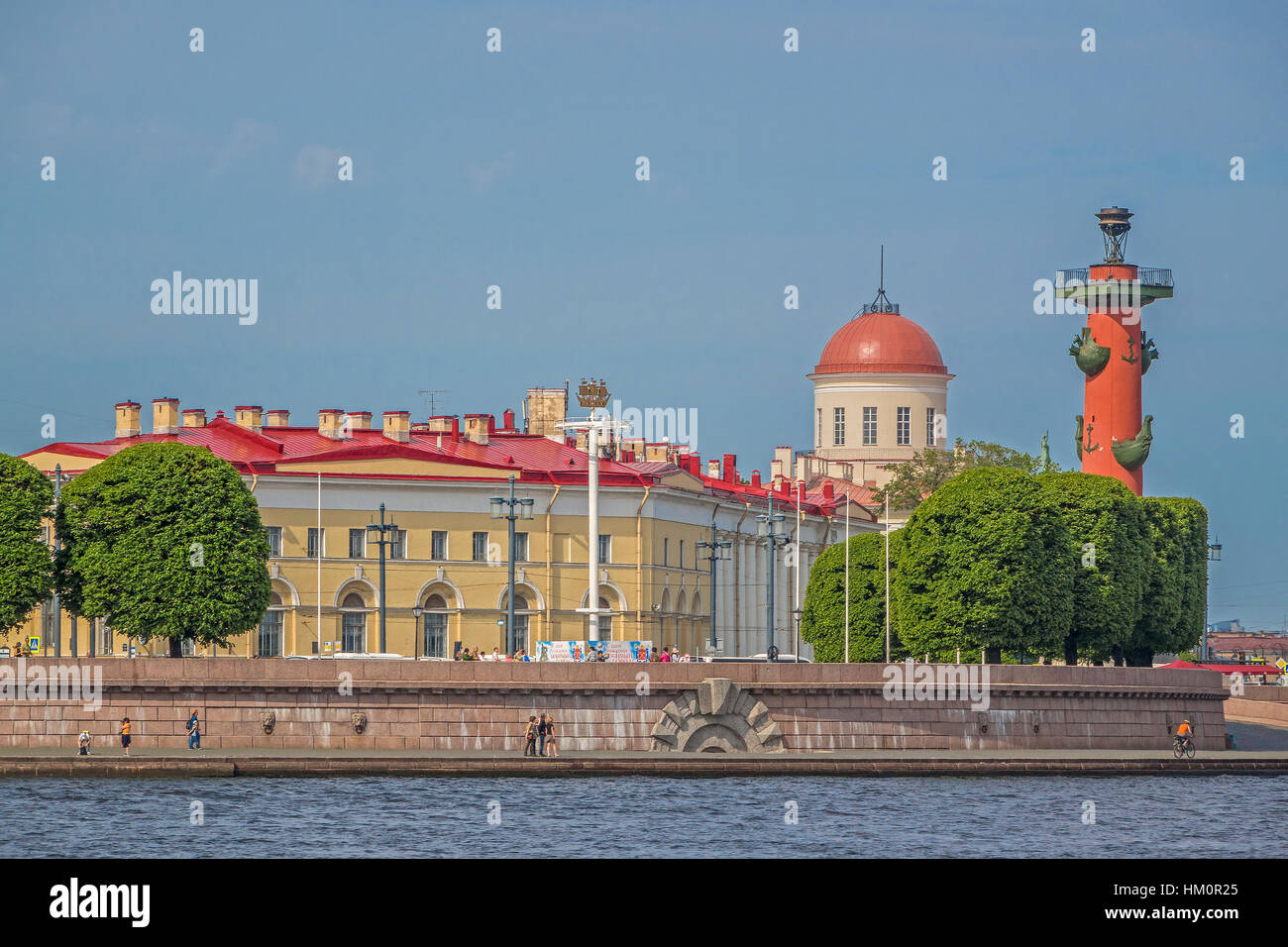 Rostral Column On Vasilievsky Island Saint Petersburg Russia Stock Photo