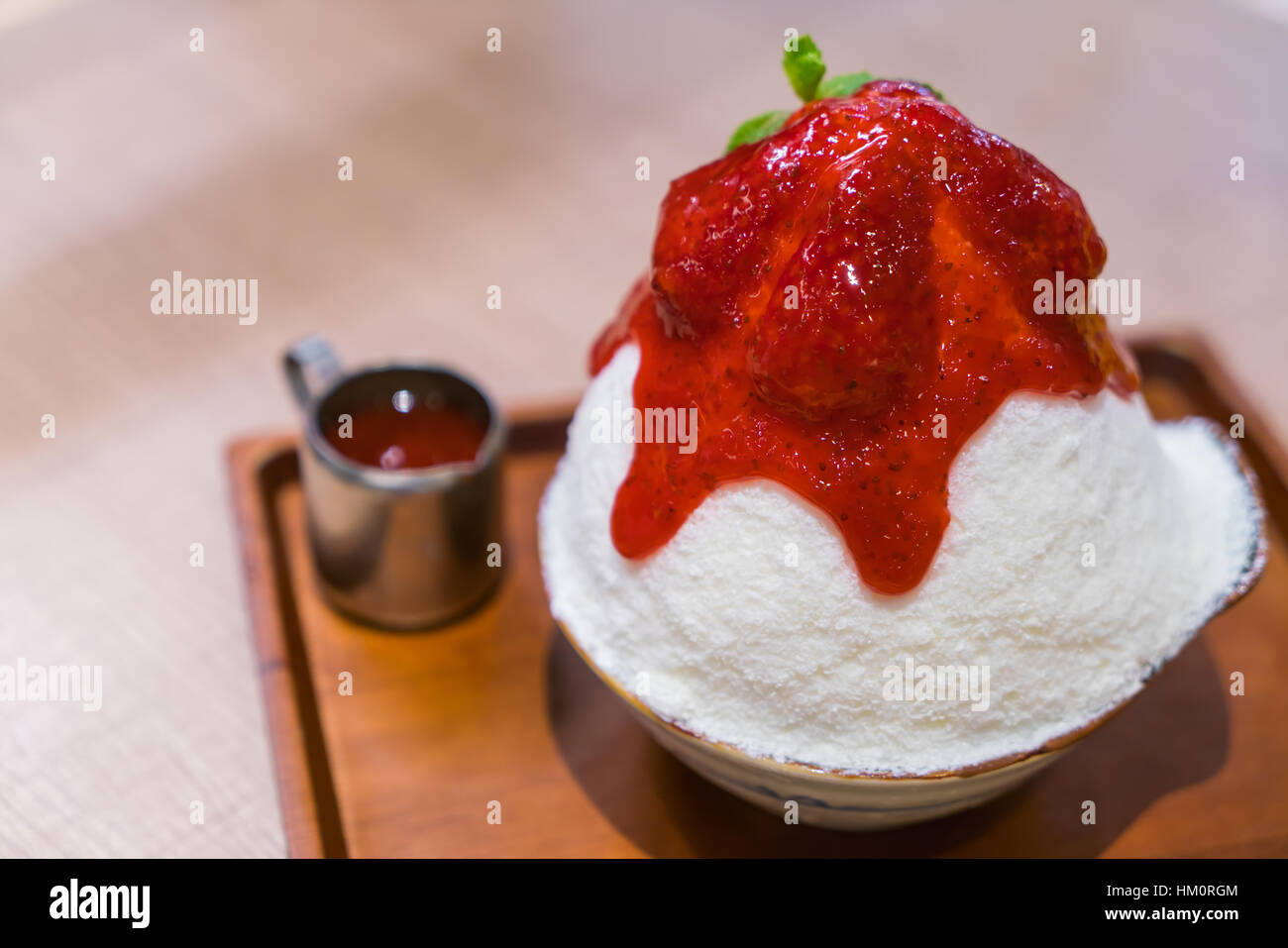 Kakigori strawberry ice cream Stock Photo