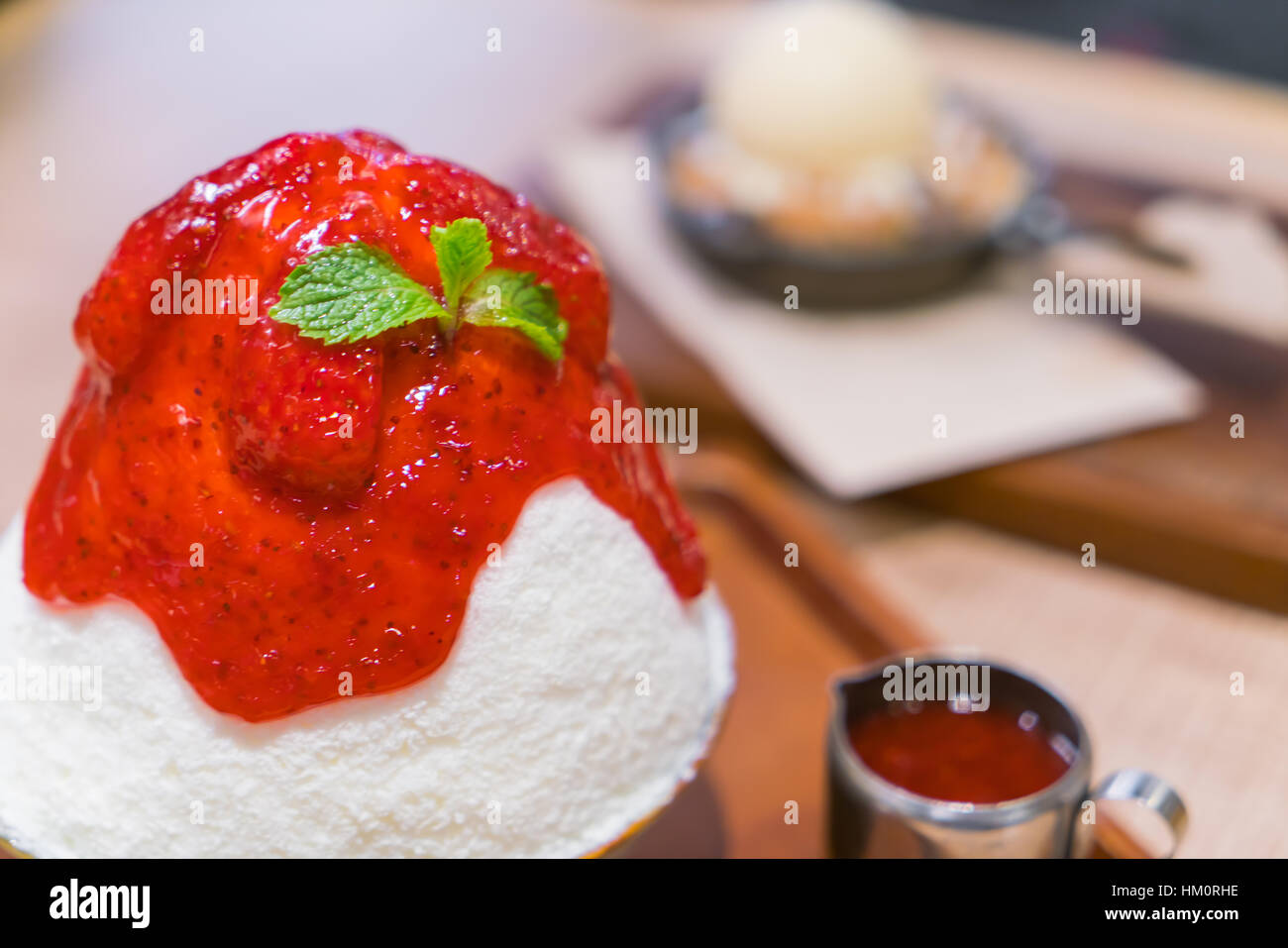 Kakigori strawberry ice cream Stock Photo