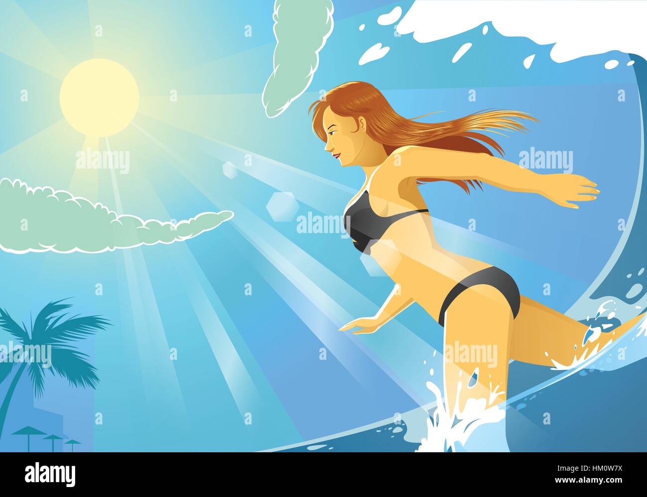 Bikini cartoon hires stock photography and images Alamy