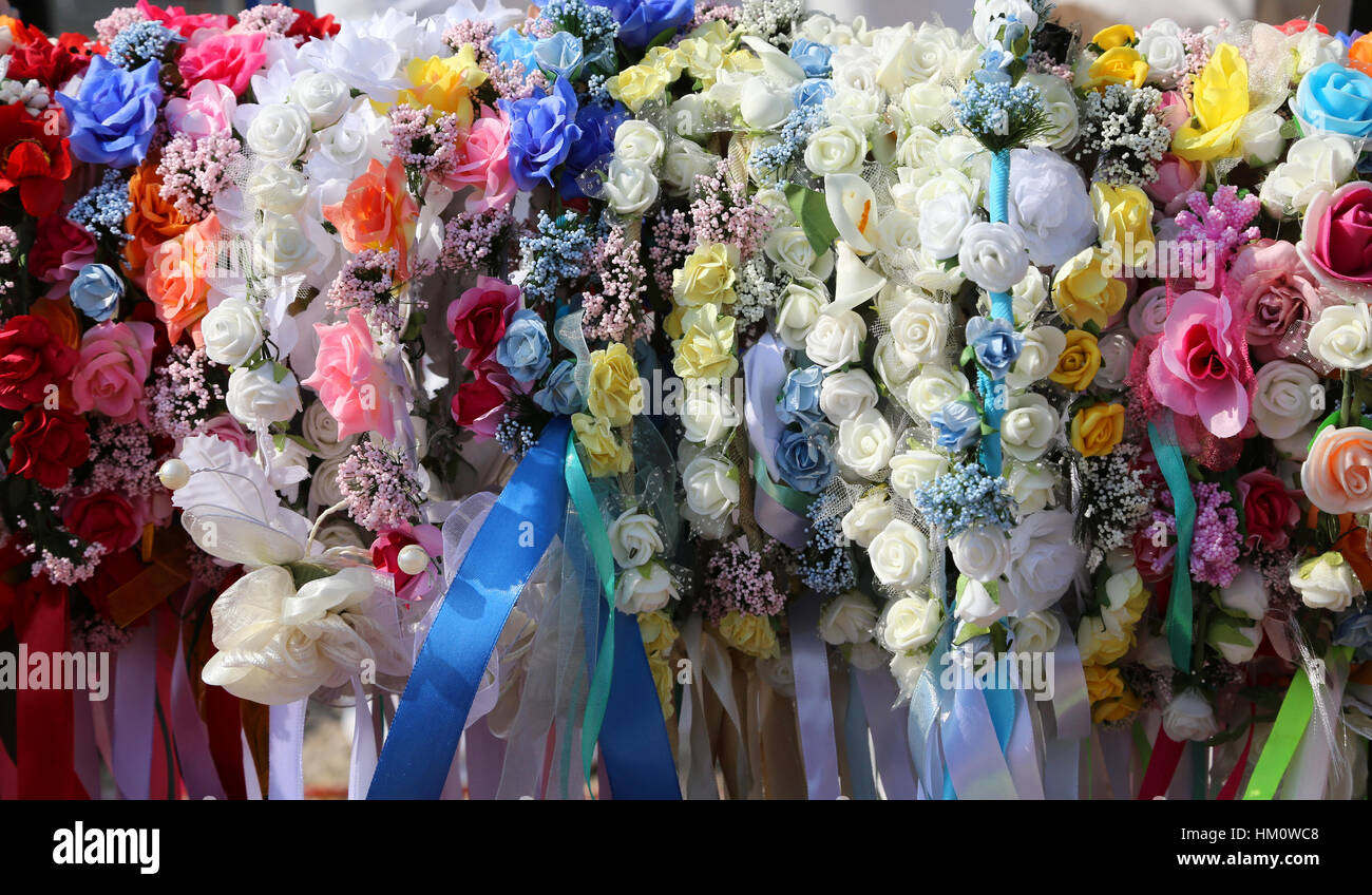 Coloured Headbands For Hair And Flowers To Decorate The Hairstyle