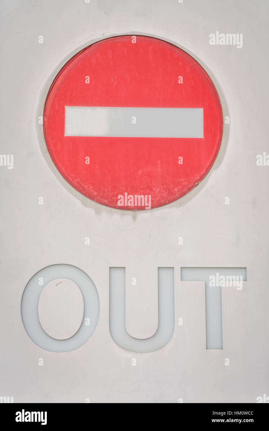 Out Prohibition Sign Stock Photo - Alamy