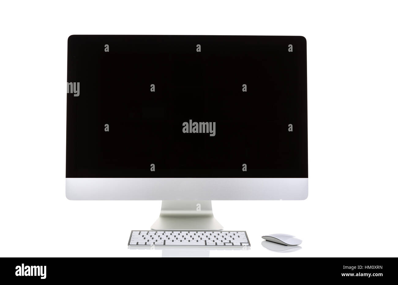 Computer display isolated on white background Stock Photo - Alamy