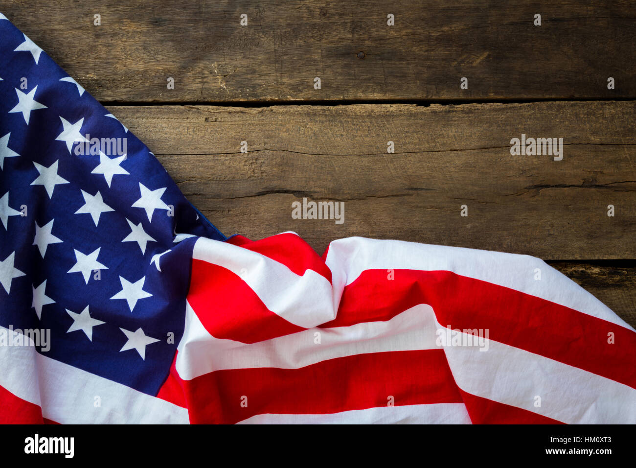American flag on wood background Stock Photo - Alamy