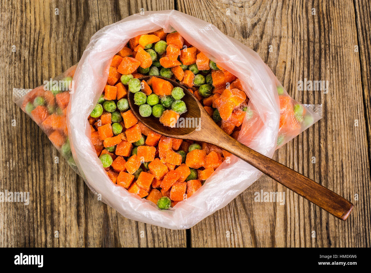 Frozen vegetables in plastic bags Stock Photo Alamy