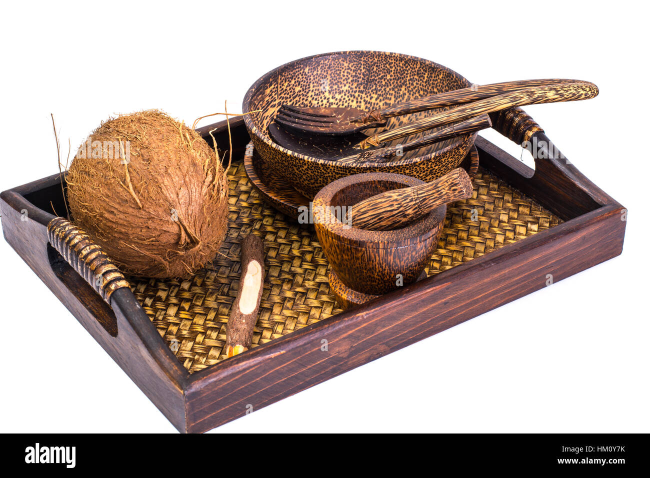 Kitchen utensils made from coconut Stock Photo Alamy