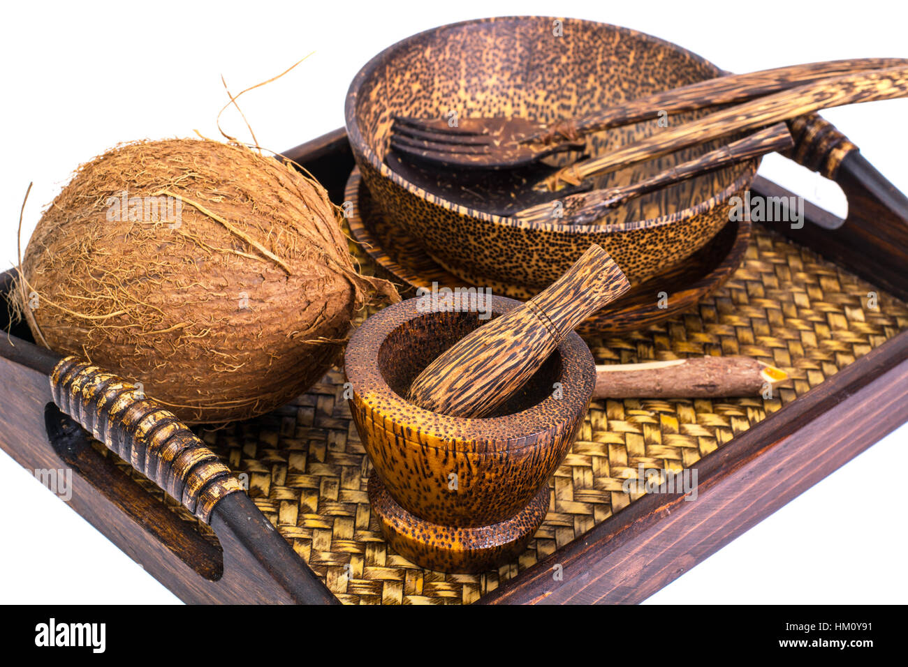 Kitchen utensils made from coconut Stock Photo Alamy