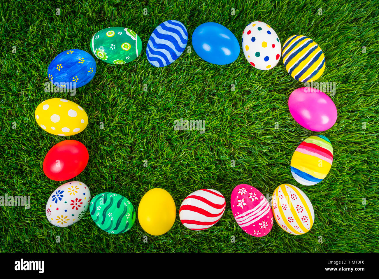 Easter Eggs on Fresh Green Grass Stock Photo - Alamy
