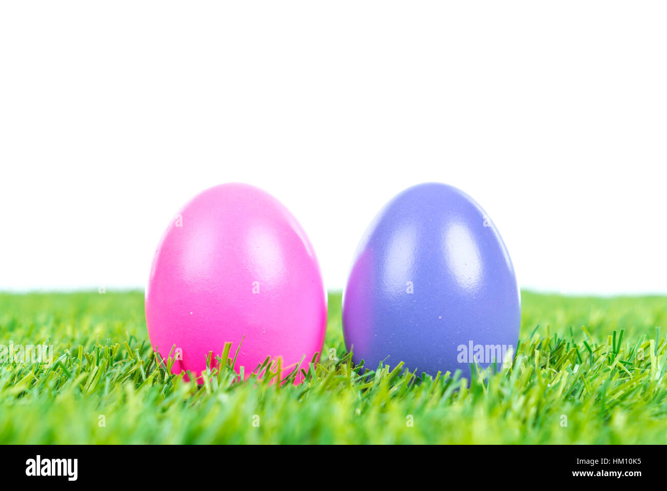 Easter Eggs on Fresh Green Grass over white background Stock Photo - Alamy