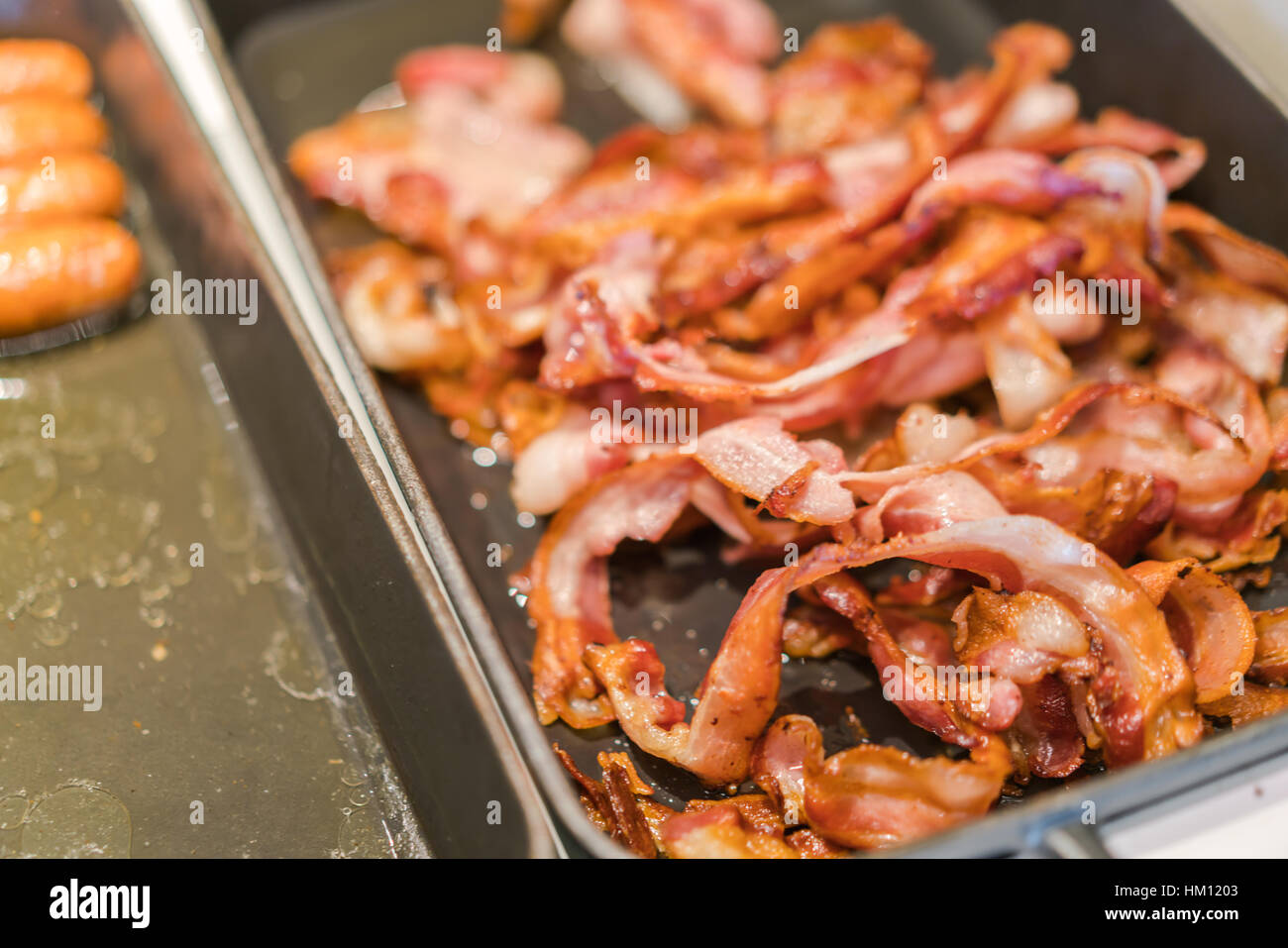 Breakfast buffet with sausages Stock Photo Alamy