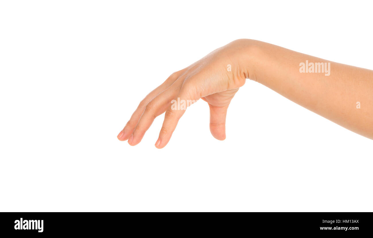 Beautiful woman hand holding isolated on white background Stock Photo ...