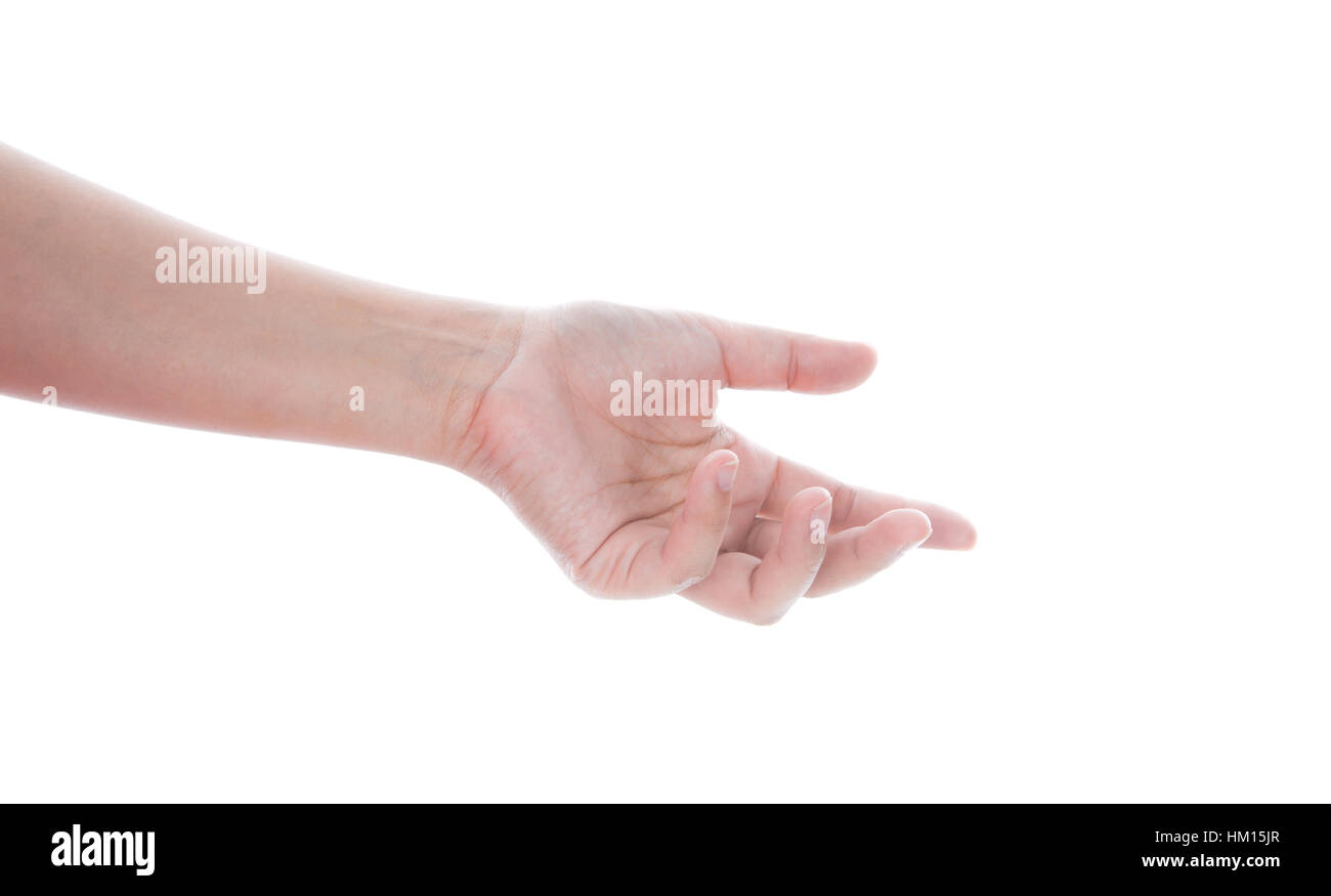 Beautiful woman hand holding isolated on white background Stock Photo ...
