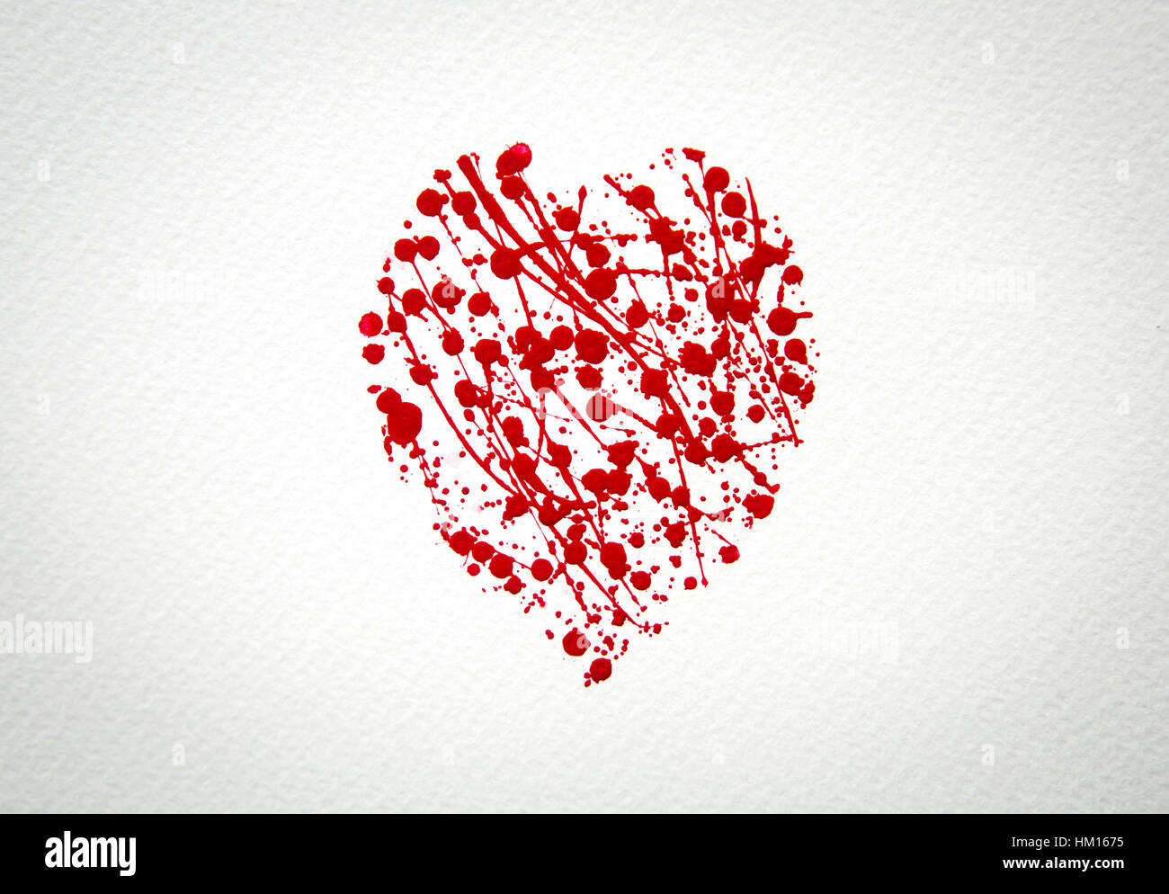 Heart with splash of red watercolor Stock Photo - Alamy