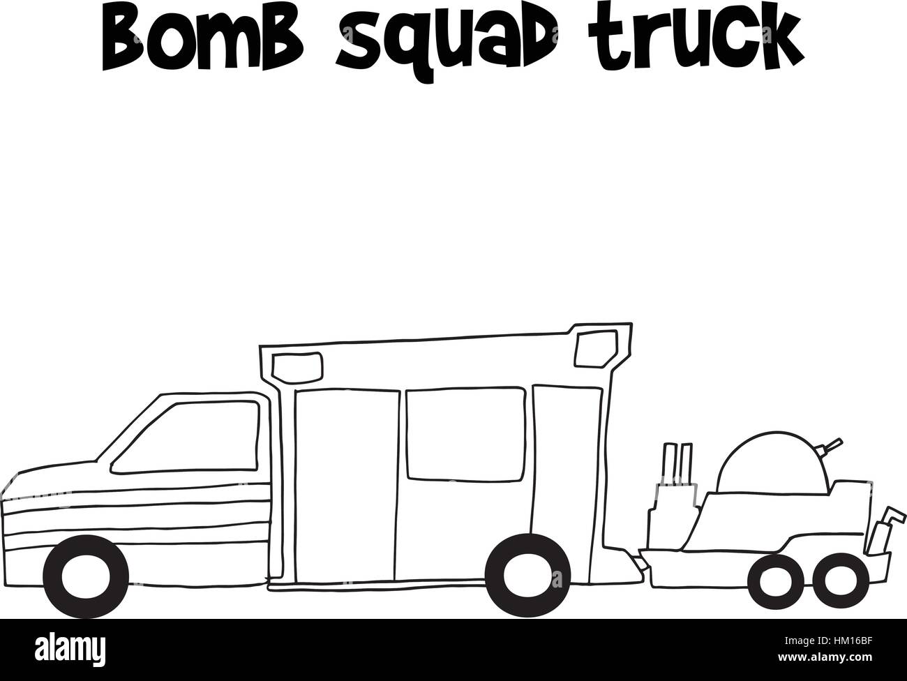 Bomb squad truck vector illustration Stock Vector