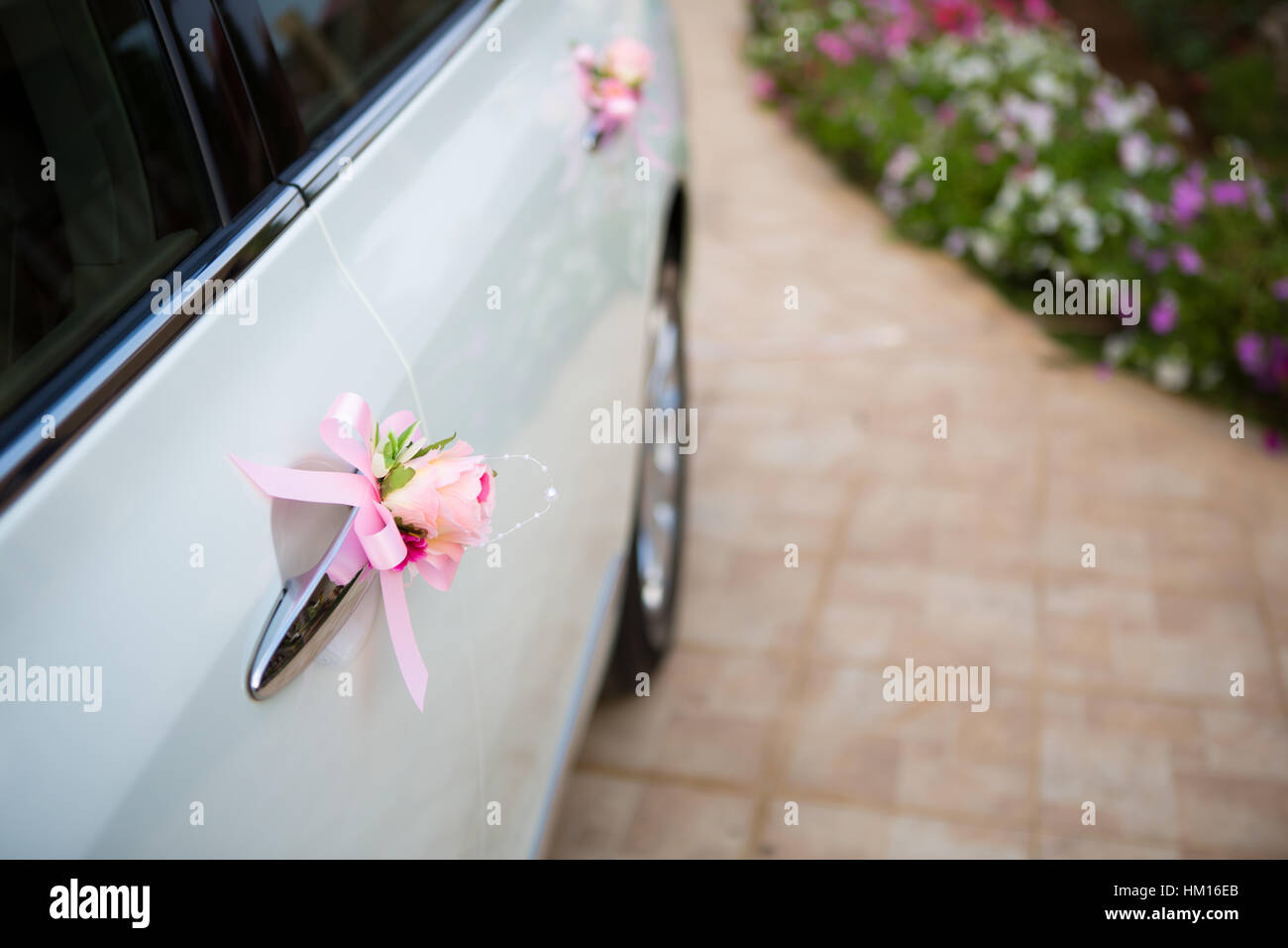 Wedding Car With Beautiful Decorations Stock Photo 132792755 Alamy