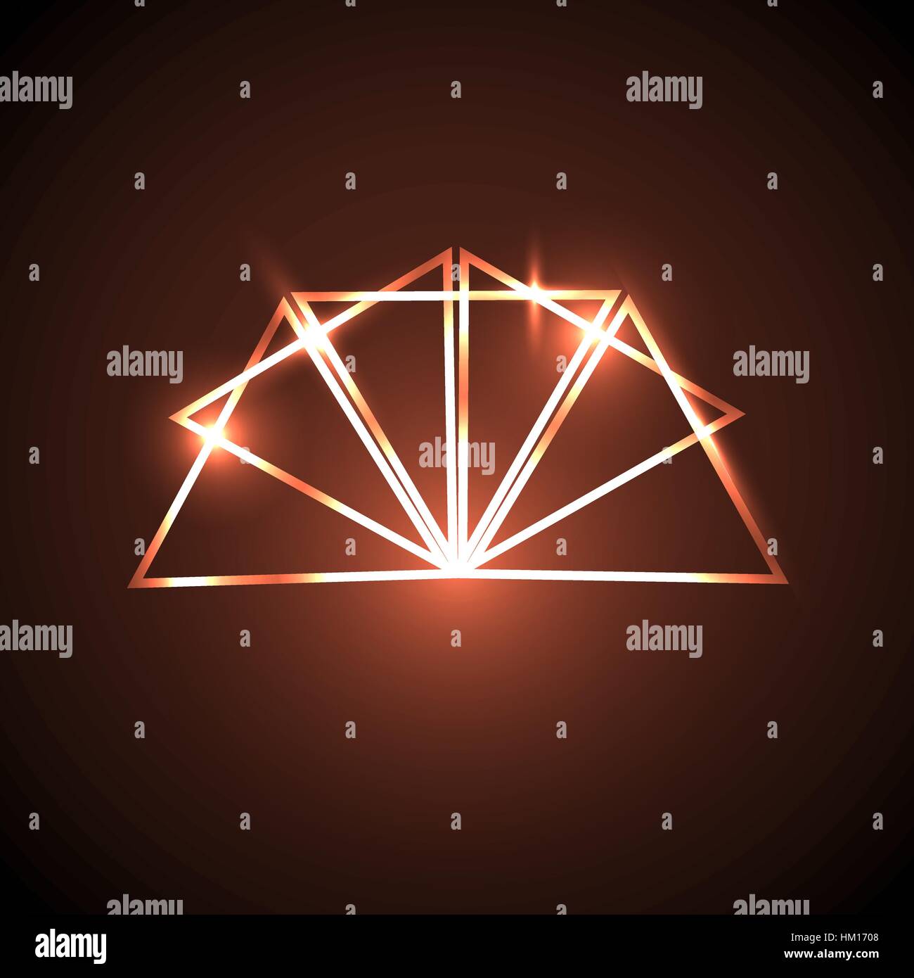 Abstract background with orange neon triangles, stock vector Stock ...