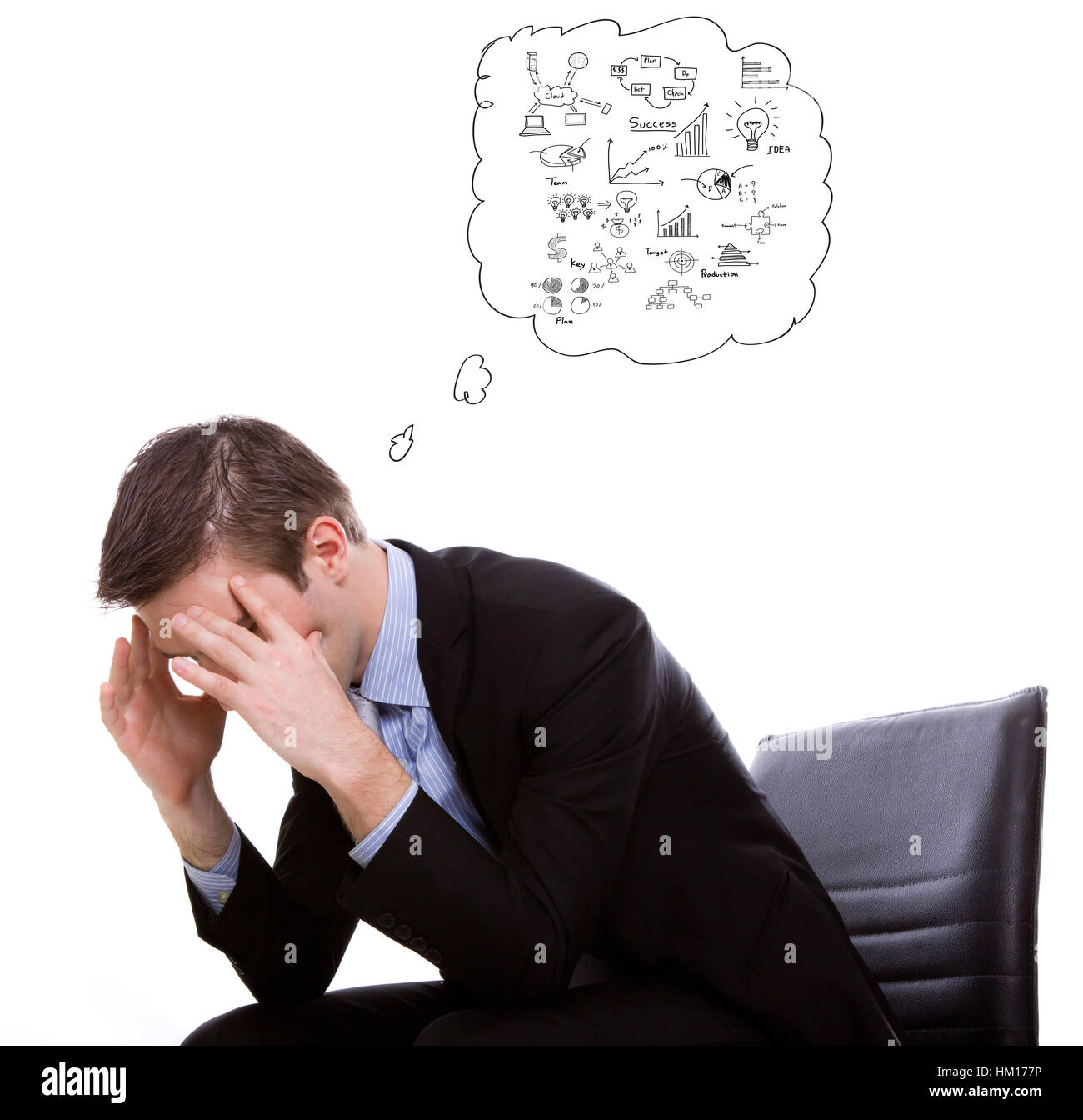 Portrait of a young business man depressed from work Stock Photo - Alamy
